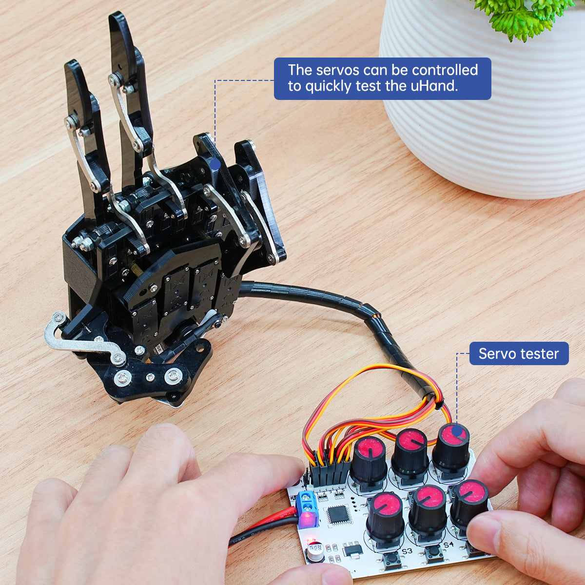 uHand: Hiwonder Robotic Hand Fingers Move Individually for Robot DIY uHand: Hiwonder Robotic Hand Fingers Move Individually for Robot DIY